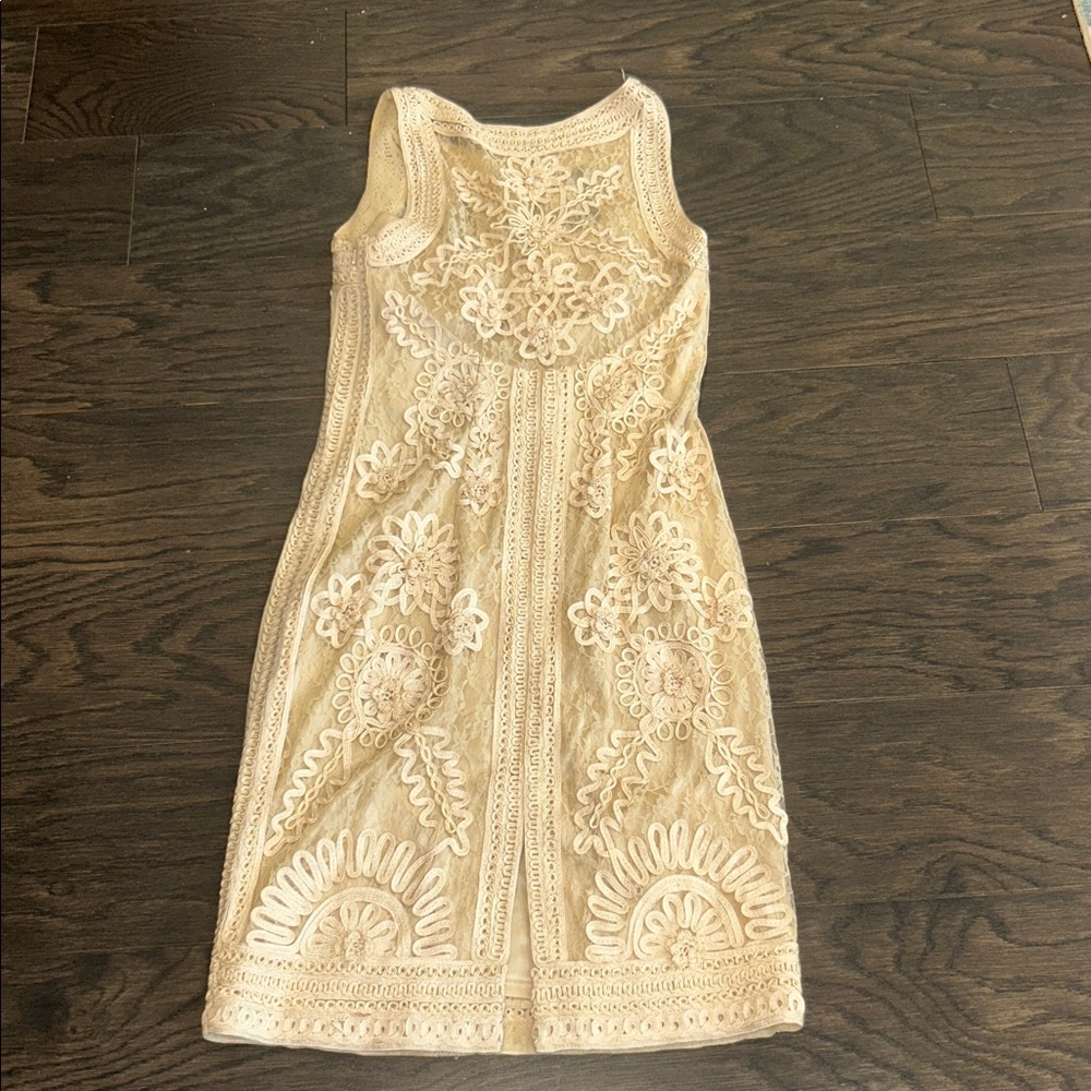 Sue Wong Cream Lace Dress - Picture 3 of 8